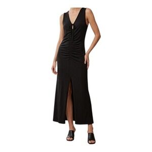 Black fitted maxi dress Jerry Shabo vintage new old stock large